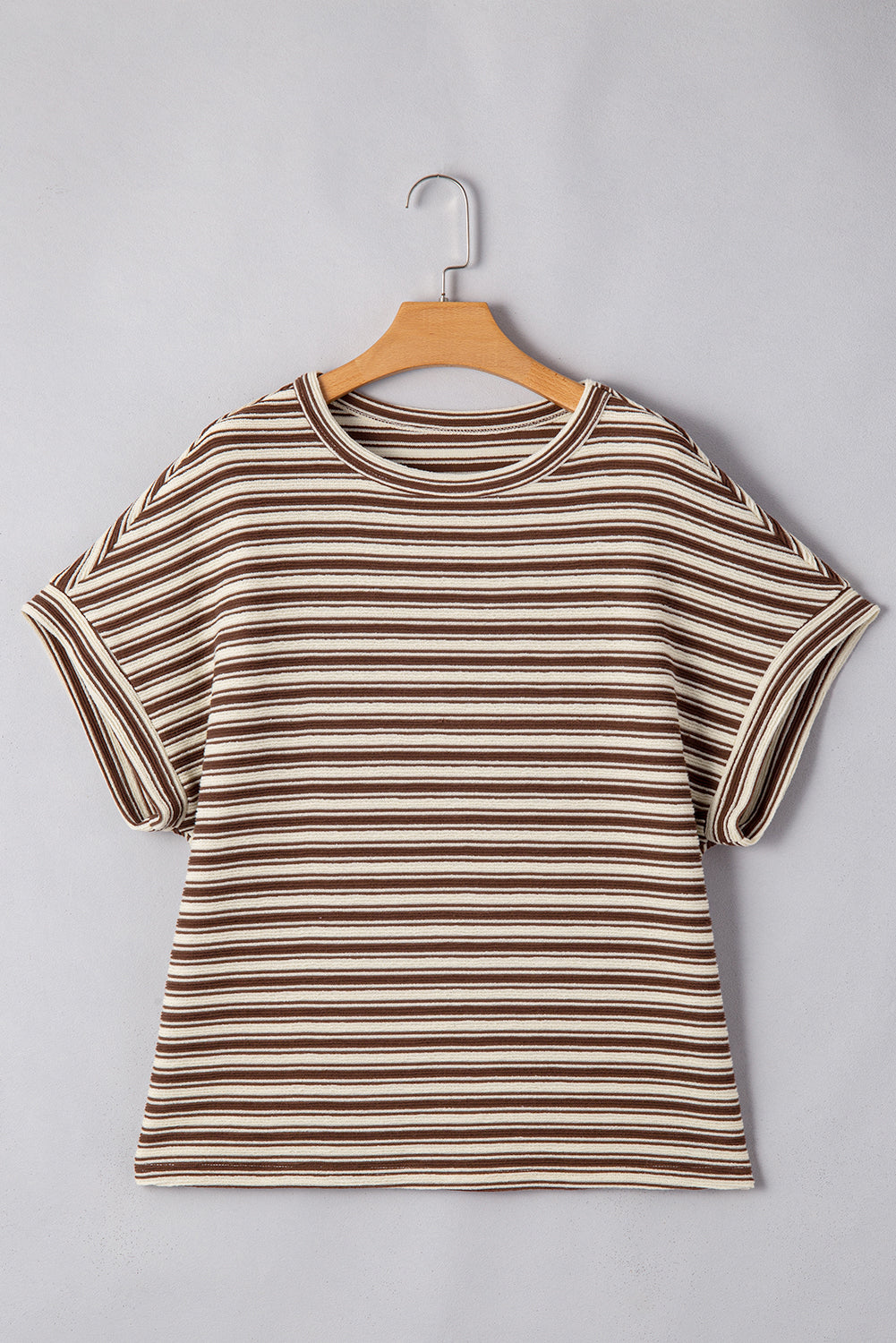 Abby Stripe Textured Side Slits Top-5