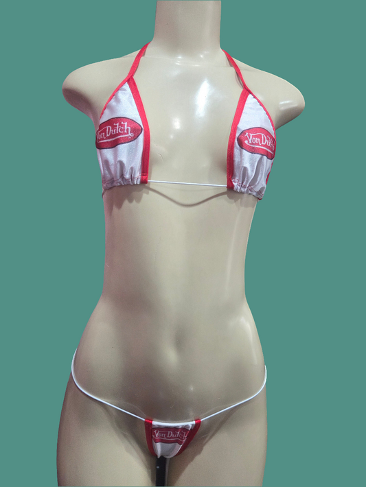 VonDutch Red and White Exotic Bikini Set