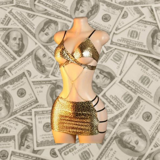 Golden Leopard Chain 3-Piece Set