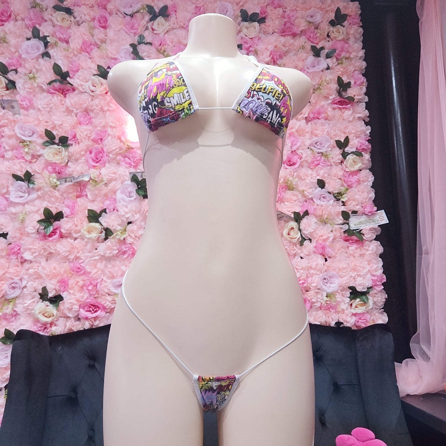 Pop Art Print Exotic Bikini Set 2-PC