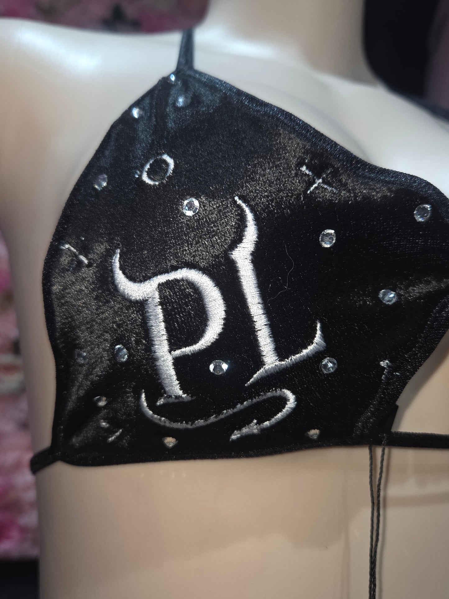 Suede 2 piece bikini XoXo PL Patches and Gemstones
