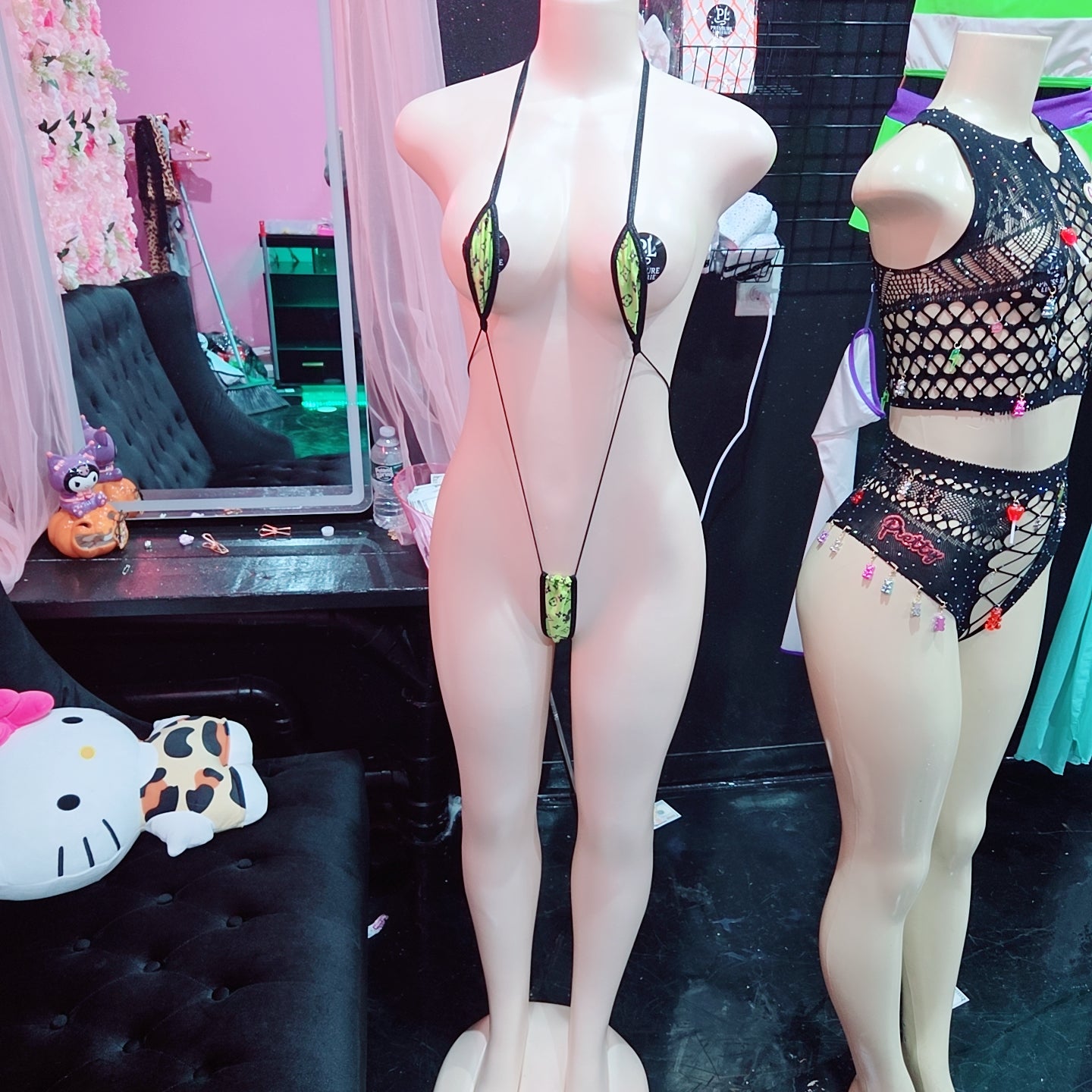 Exotic Micro Slingshot Green Designer Print Slingshot Micro One-Piece – Pressure Lingerie inc. Custom