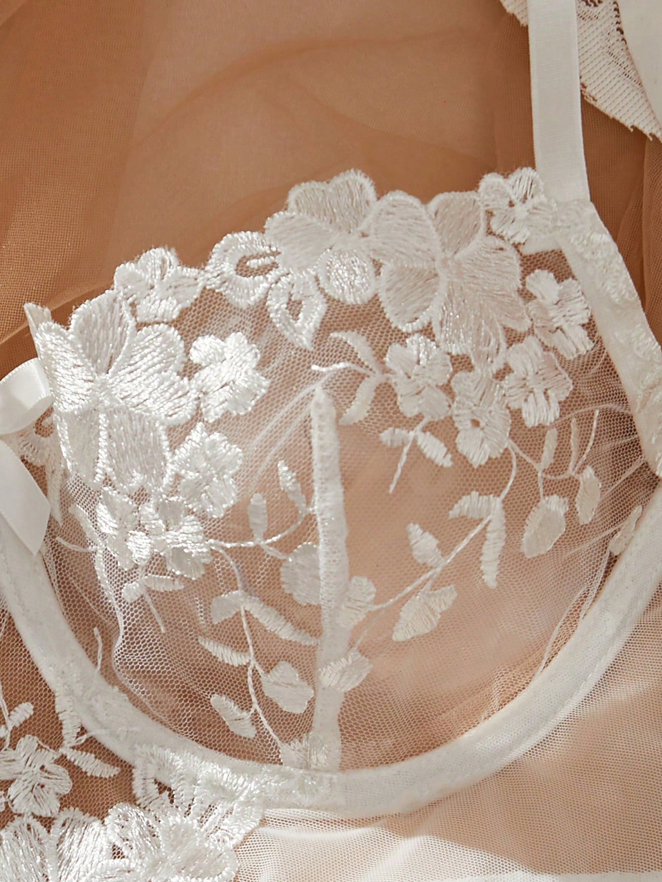 Valentine'S Day Lingerie for Women, Wedding Lingerie, Romantic White Floral Embroidered Sexy Lingerie Set, Sexy Outfits for Women, 2Piece Sets Sheer Underwire Bra and Adjustable Thong, Bold Feminine Charm Outfit,Bra and Panty Set, Beautiful Shapewear and Daily Bra,Lenceria Sexy Para Mujer