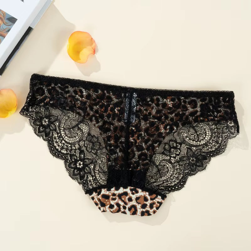 Women'S Sexy Lace Panties Seamless Cotton Crotch Breathable Ladies Low-Rise Lingerie Underwear Comfortable Underpants Brief
