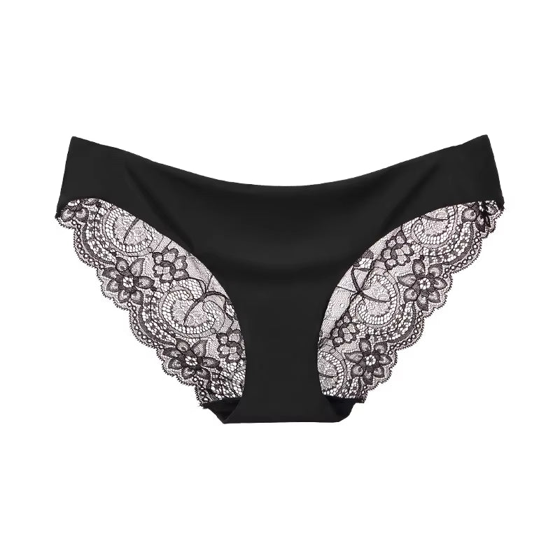 Women'S Sexy Lace Panties Seamless Cotton Crotch Breathable Ladies Low-Rise Lingerie Underwear Comfortable Underpants Brief