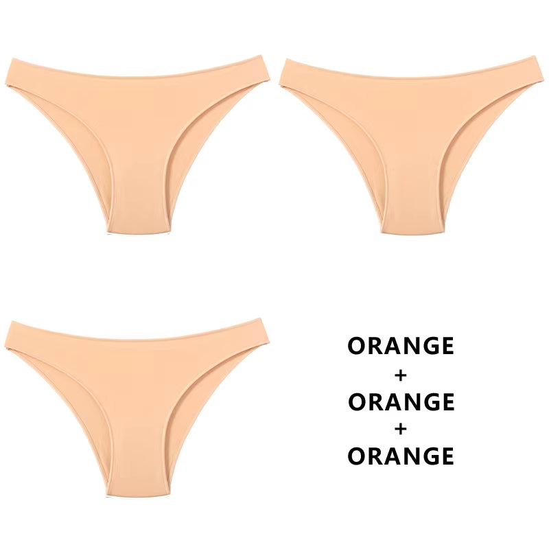 3Pcs/Set Women'S Panties Cotton Underwear Solid Color Briefs Girls Low-Waist Soft Panty Women Underpants Female Lingerie