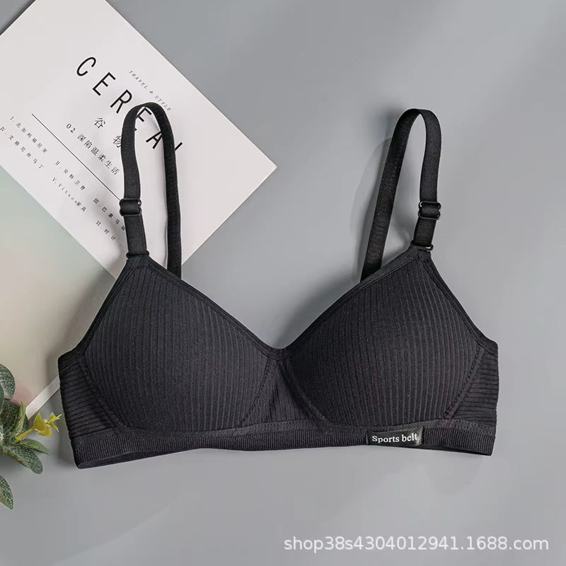 Cotton Underwear Women AB Cup Bra Wireless Gathered Comfort V Brassiere Push up Lingerie Bralette for Women Seamleass