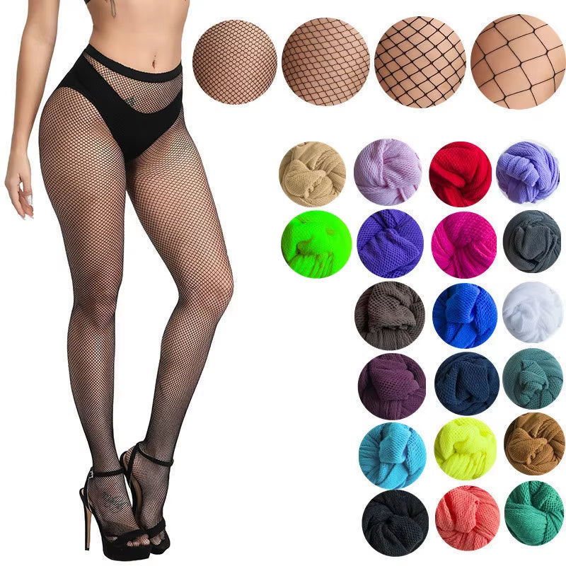 Plus Sexy Fishnet Tights Women Mesh Stockings Hollow Out Women Fish Net Pantyhose Clubwear Hosiery Colorful Female Sexy Lingerie