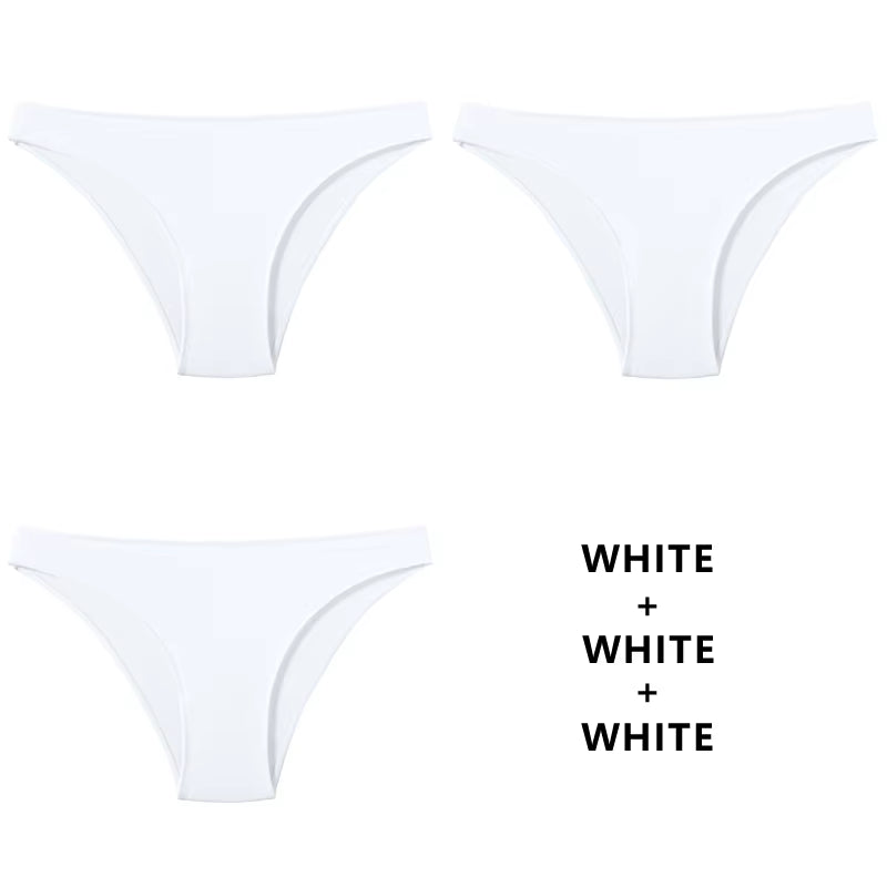 3Pcs/Set Women'S Panties Cotton Underwear Solid Color Briefs Girls Low-Waist Soft Panty Women Underpants Female Lingerie