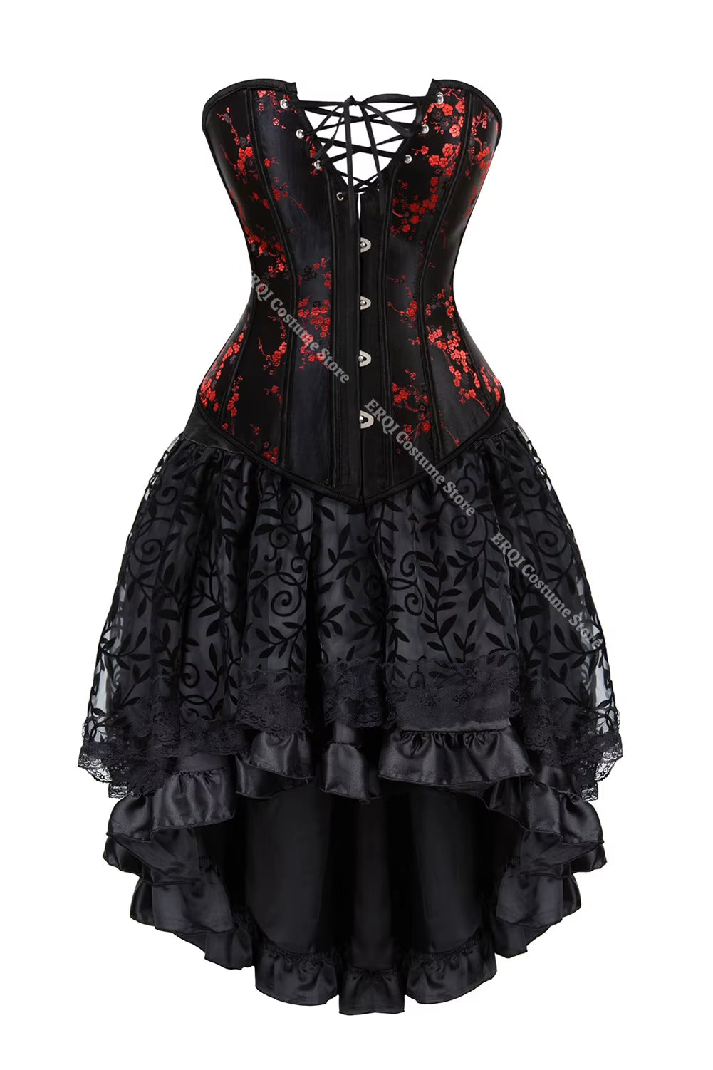 Corset Lingerie for Women Floral Jacquard Overbust Corset Waist Cincher Plum Bustier Sexy Hot plus Size