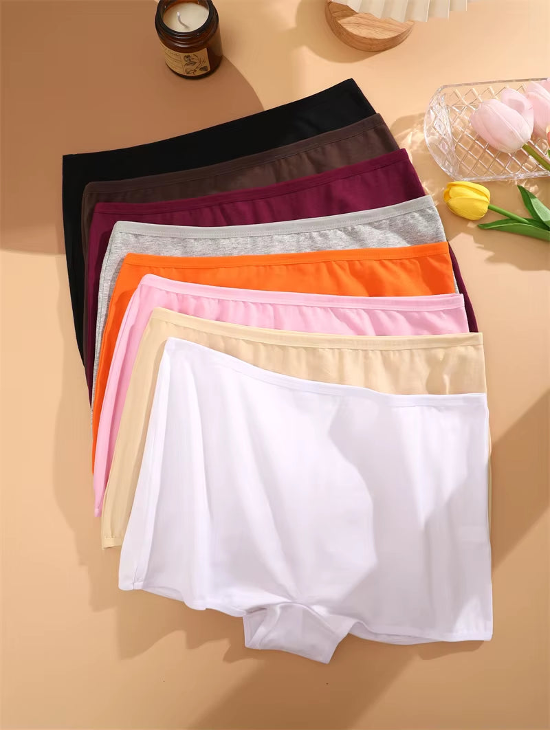 New Women'S Panties Cotton Seamless Sports Boxers Underwear Female Solid Color Briefs Cozy Lingerie Intimate Underpants XS-XL