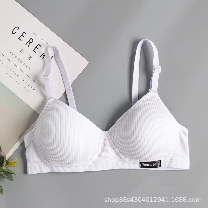 Cotton Underwear Women AB Cup Bra Wireless Gathered Comfort V Brassiere Push up Lingerie Bralette for Women Seamleass