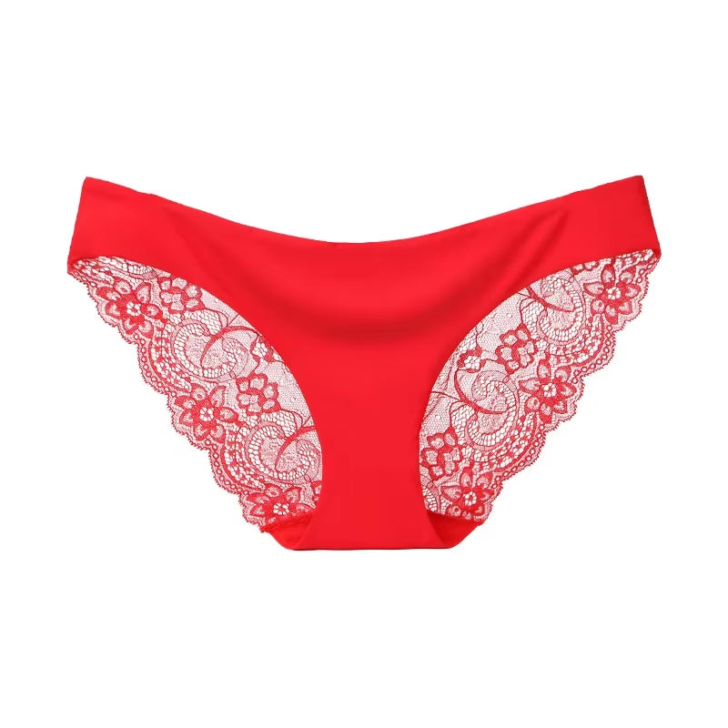 Women'S Sexy Lace Panties Seamless Cotton Crotch Breathable Ladies Low-Rise Lingerie Underwear Comfortable Underpants Brief