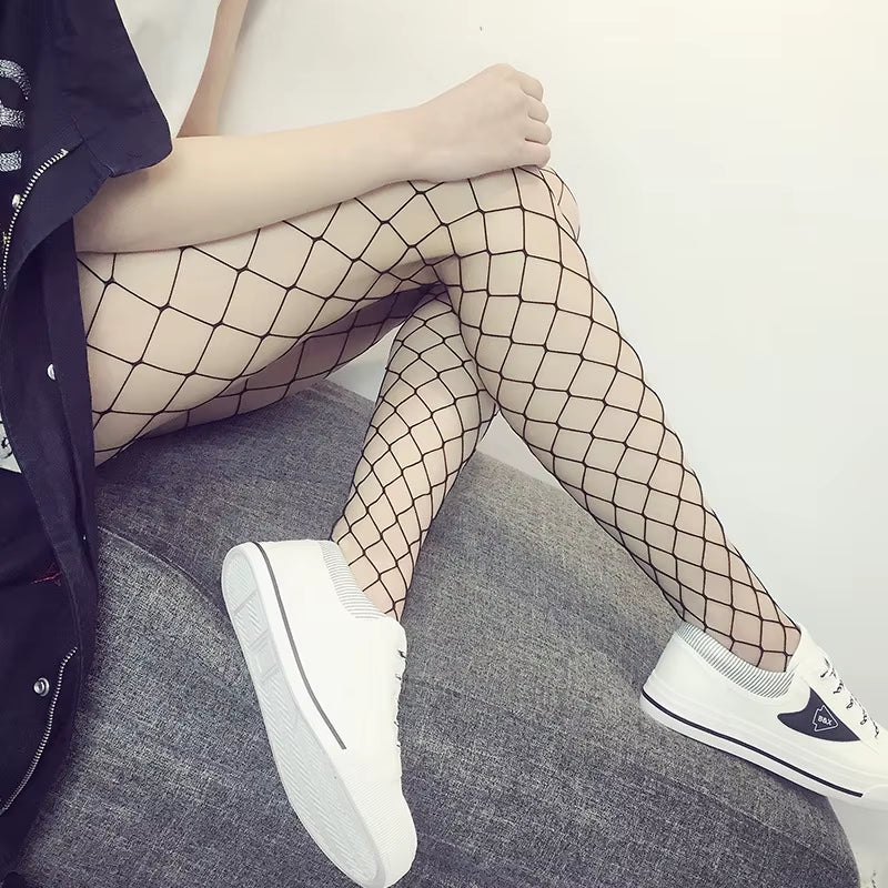 Plus Sexy Fishnet Tights Women Mesh Stockings Hollow Out Women Fish Net Pantyhose Clubwear Hosiery Colorful Female Sexy Lingerie