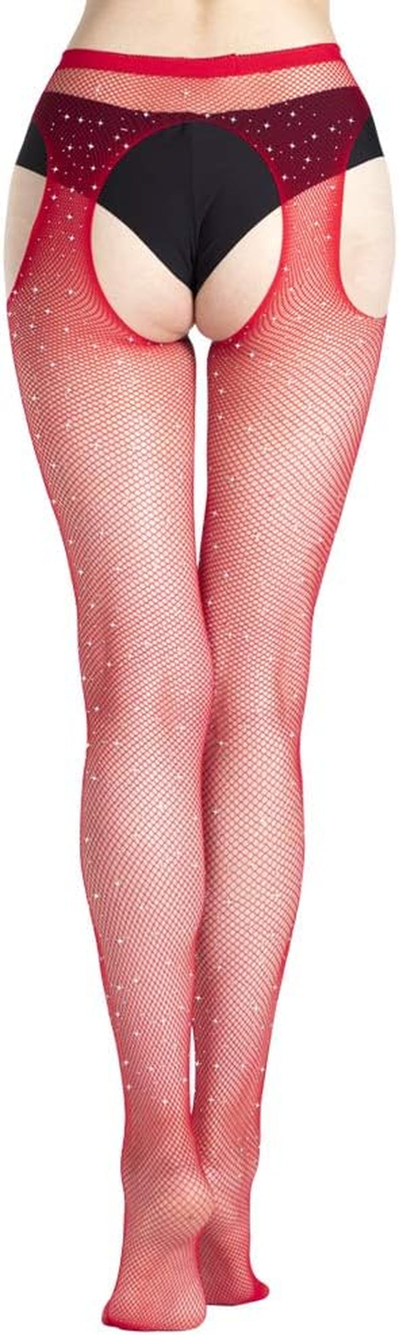 Women'S Fishnet Stockings Glitter Rhinestone Stockings Sparkly Tights