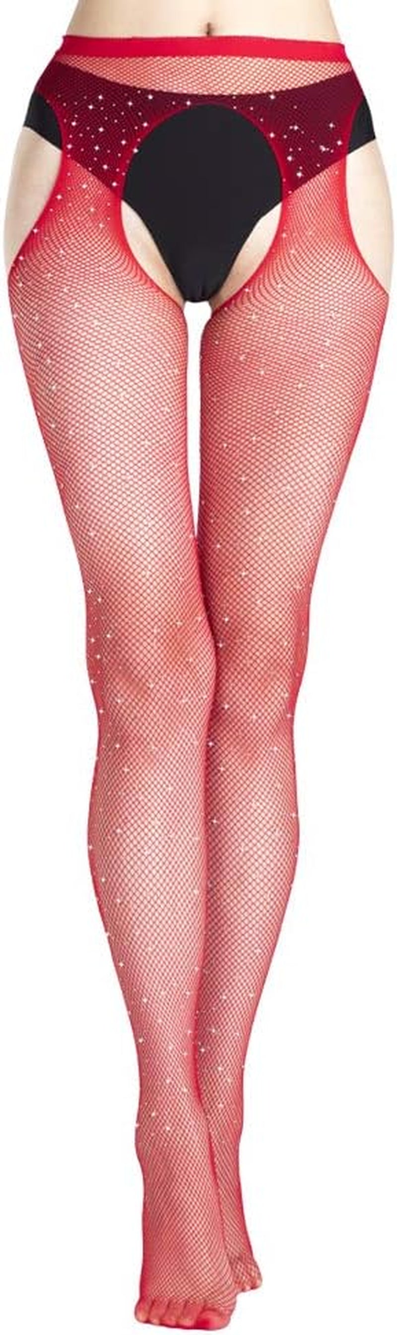 Women'S Fishnet Stockings Glitter Rhinestone Stockings Sparkly Tights