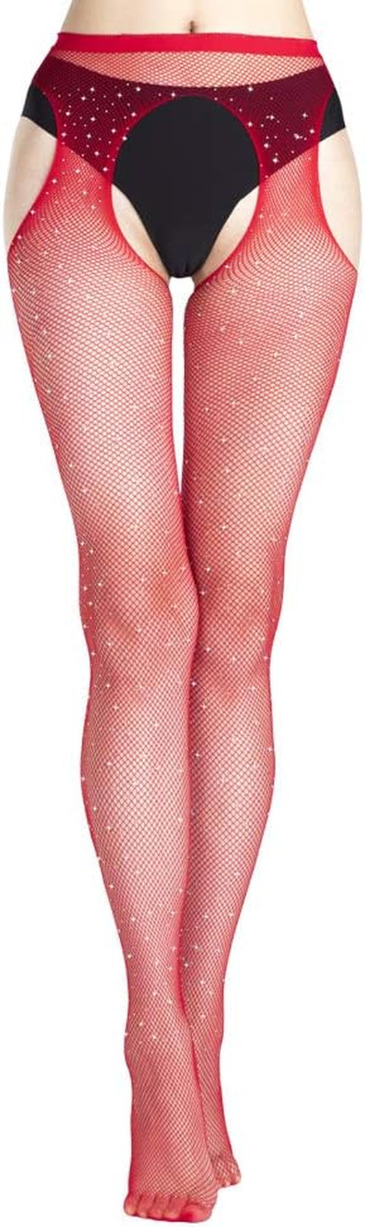 Women'S Fishnet Stockings Glitter Rhinestone Stockings Sparkly Tights