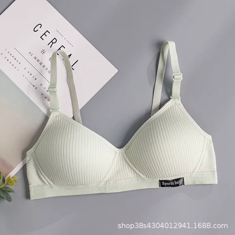 Cotton Underwear Women AB Cup Bra Wireless Gathered Comfort V Brassiere Push up Lingerie Bralette for Women Seamleass