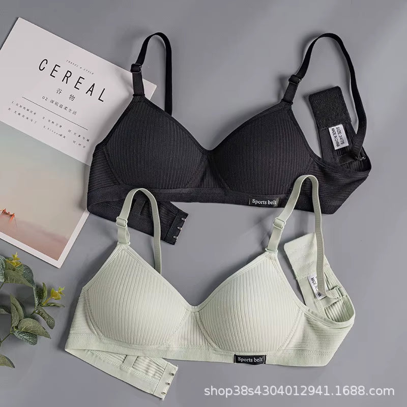 Cotton Underwear Women AB Cup Bra Wireless Gathered Comfort V Brassiere Push up Lingerie Bralette for Women Seamleass