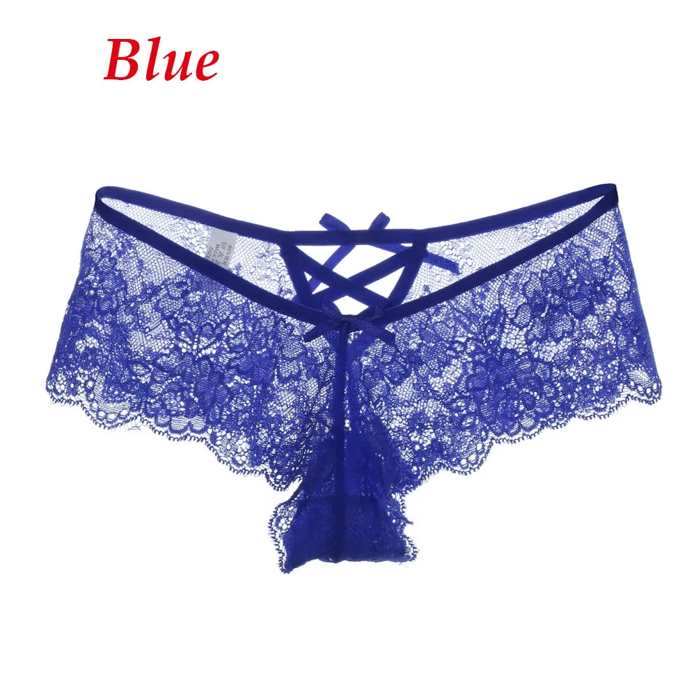 1PC Sexy Erotic Lingerie Ladies Elastic Bandage Lace Flowers Panties T-Back Briefs G-String Thongs Women'S Charming Underwear