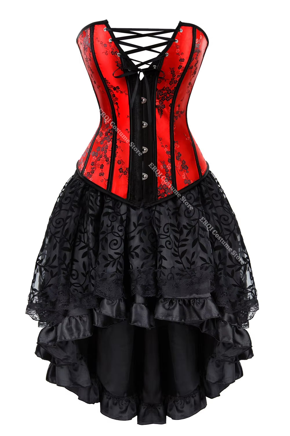 Corset Lingerie for Women Floral Jacquard Overbust Corset Waist Cincher Plum Bustier Sexy Hot plus Size