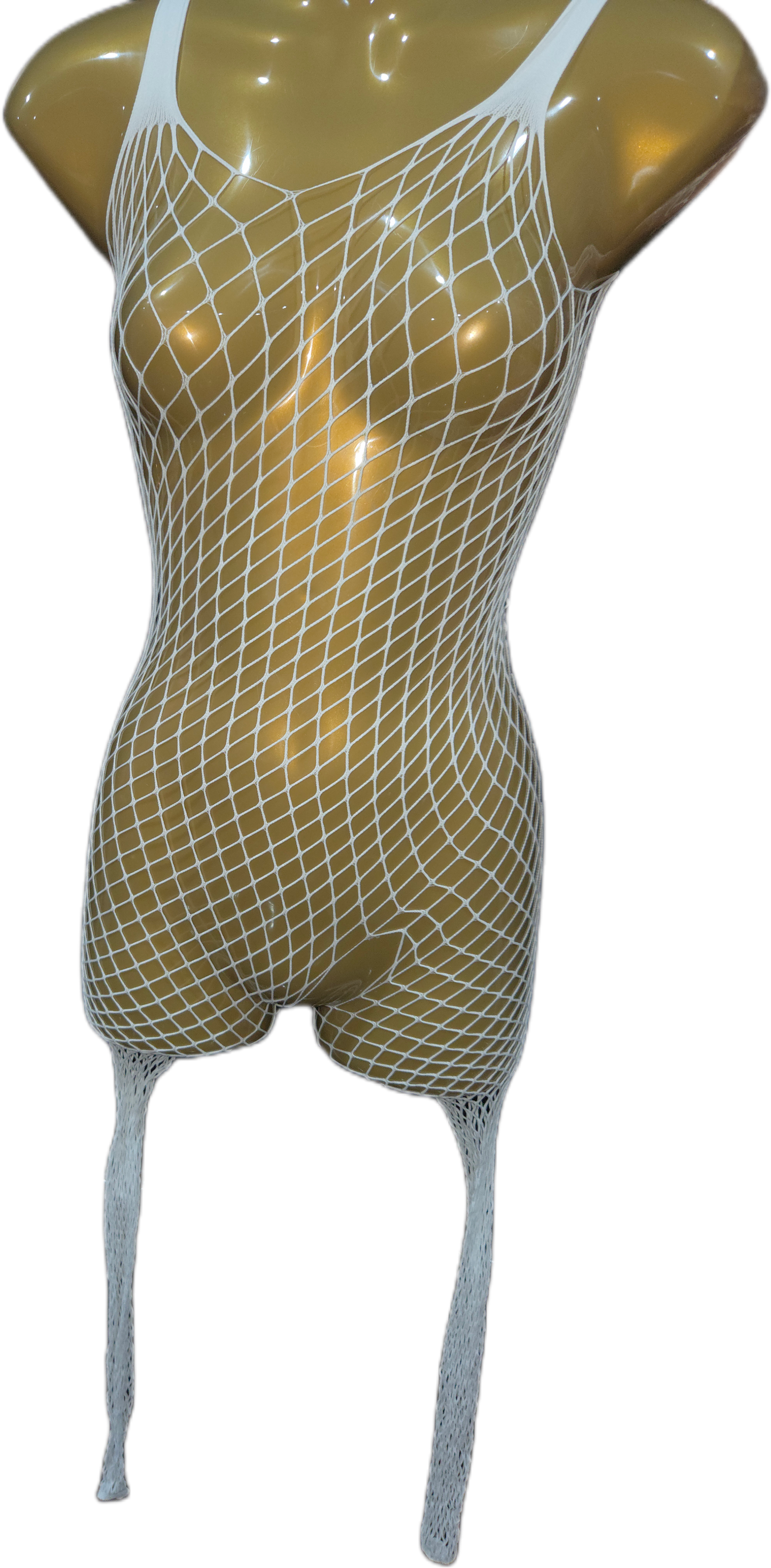 White Fishnet crotchless Body Fishnet-PlusSize