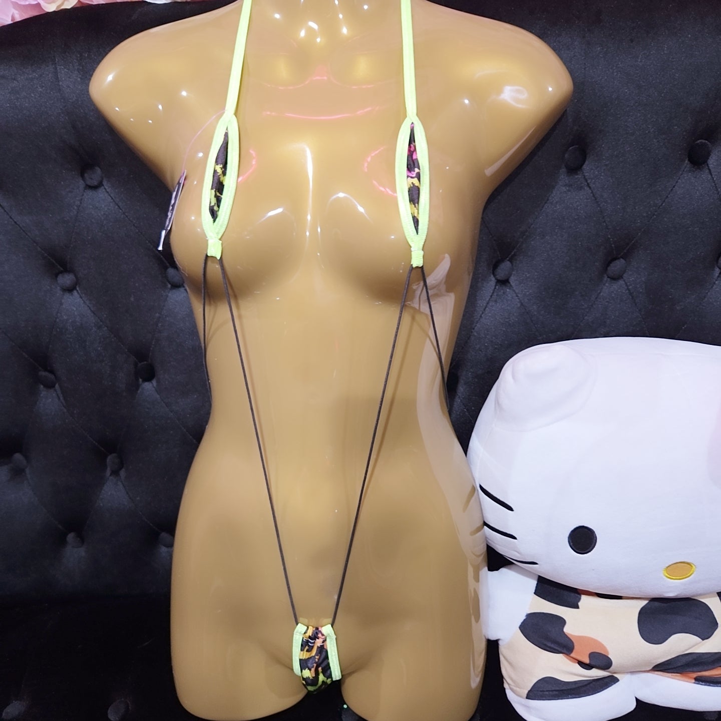 Lime Green Zebra Animal Print Sling Shot