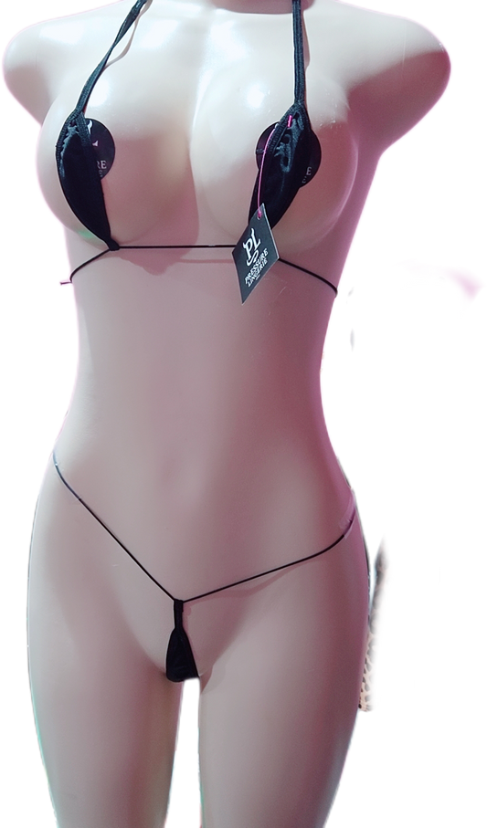 Micro teardrop Black Bikini set 2 pc-PRESSURE LINGERIE INC